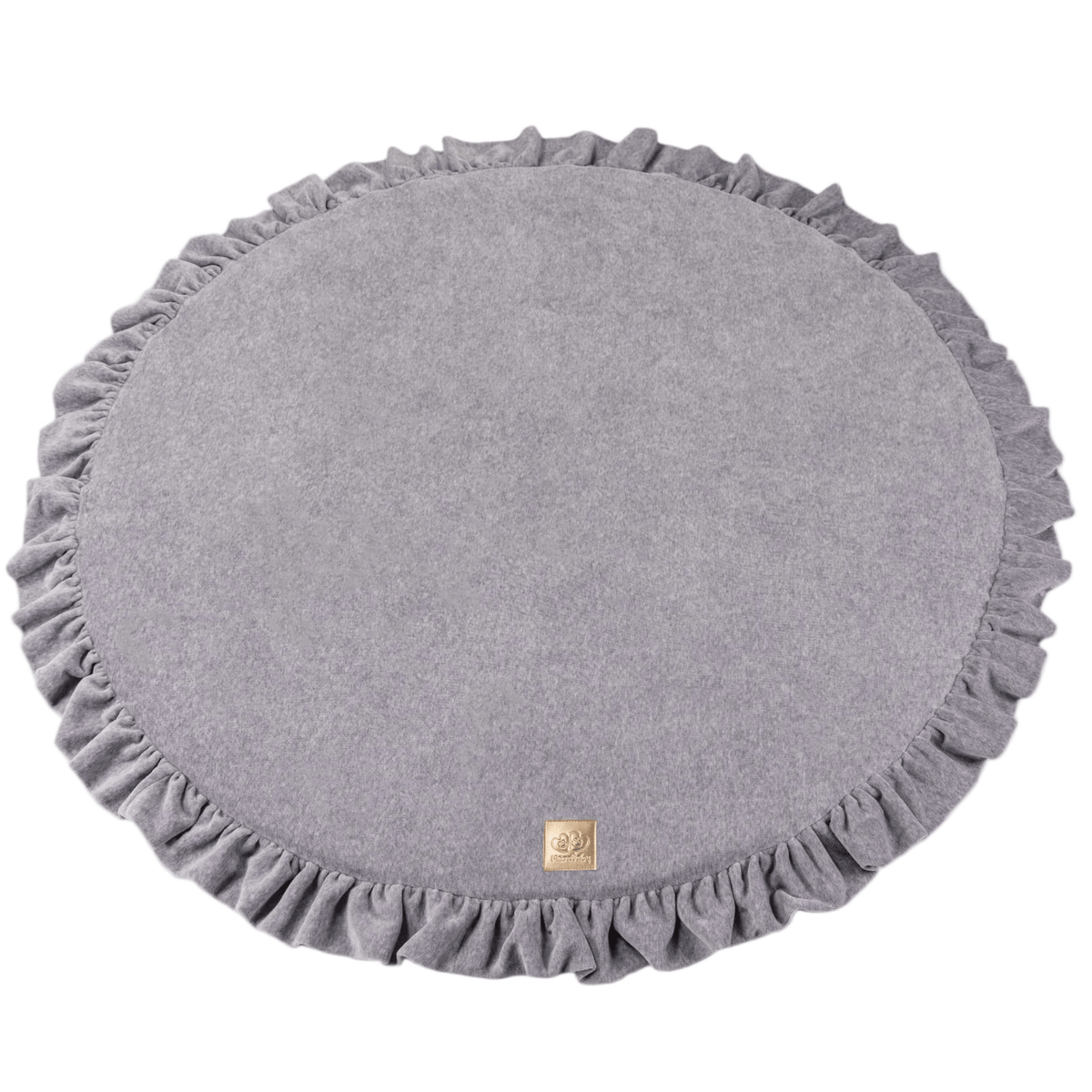 Round Play Mat With a Frill - Grey Velvet