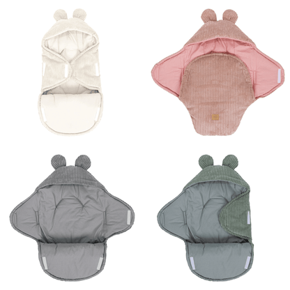 Baby Swaddle with Bear Ears - Powder Pink