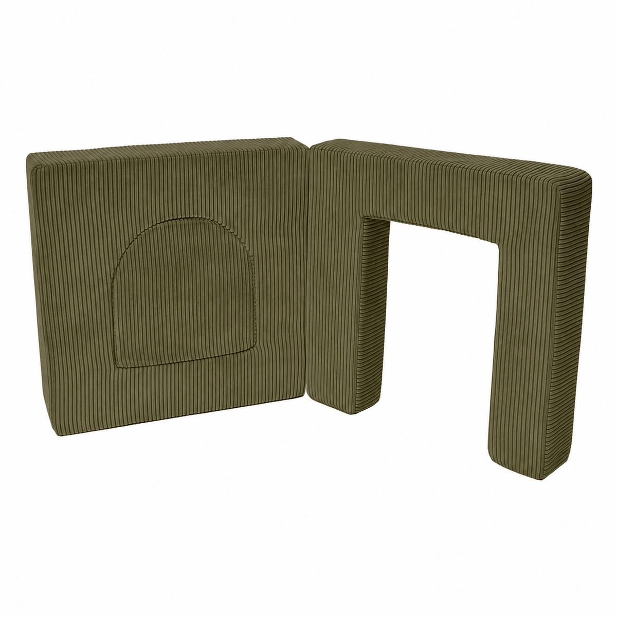 MeowBaby Archway Add-on for 160 cm Play Sofa, 4 Elements - Olive Green