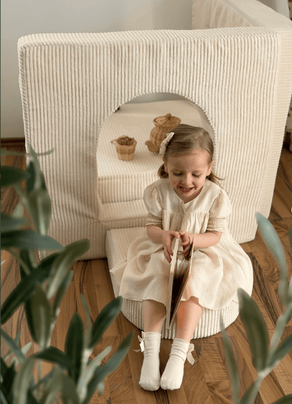 MeowBaby Archway Add-on for 160 cm Play Sofa, 4 Elements - Olive Green