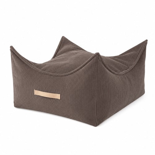 MeowBaby® Pouffe For Children, Square, Corduroy - Taupe