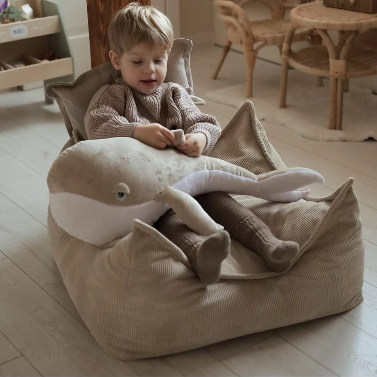 MeowBaby Slimcord Sako Bag Kids' Bean Bag - Brick