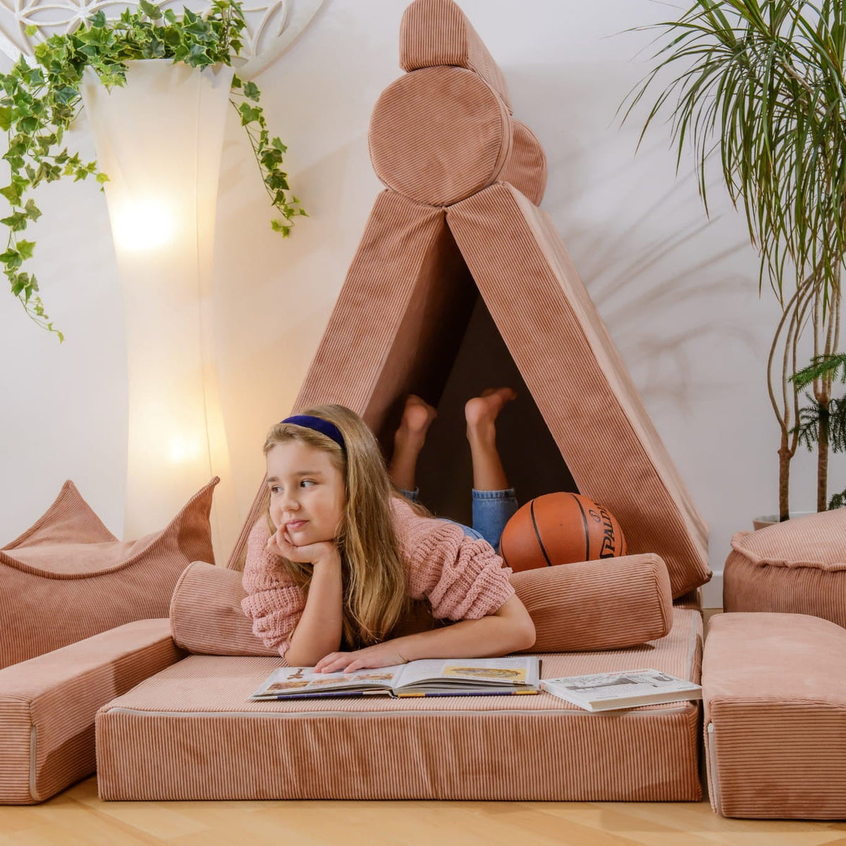 Large Modular Sofa for Kids - Slimcord Corduroy Brown