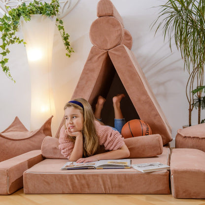Large Modular Sofa for Kids - Slimcord Corduroy Brown