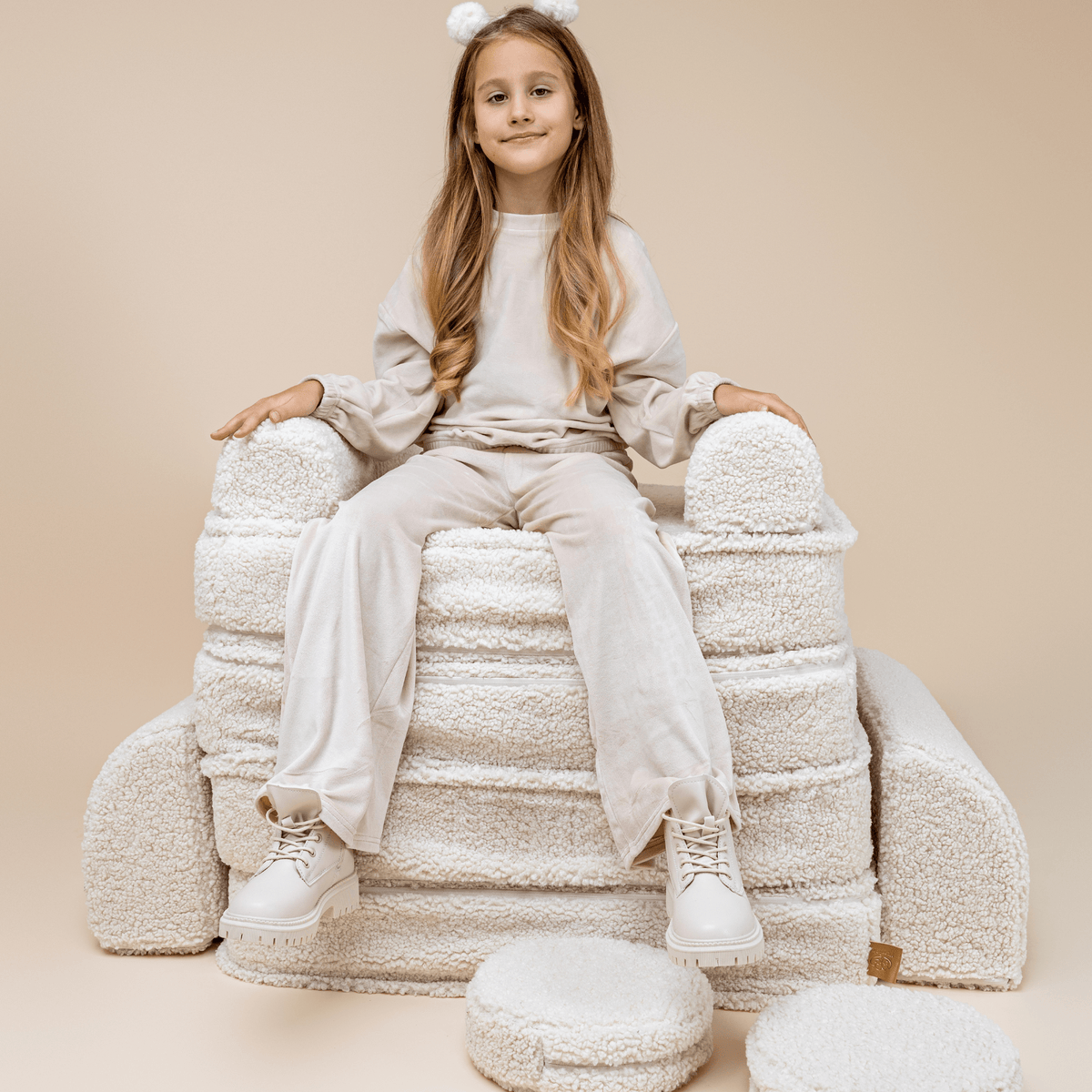 Medium Modular Sofa for Kids - Bearly Cream Plus