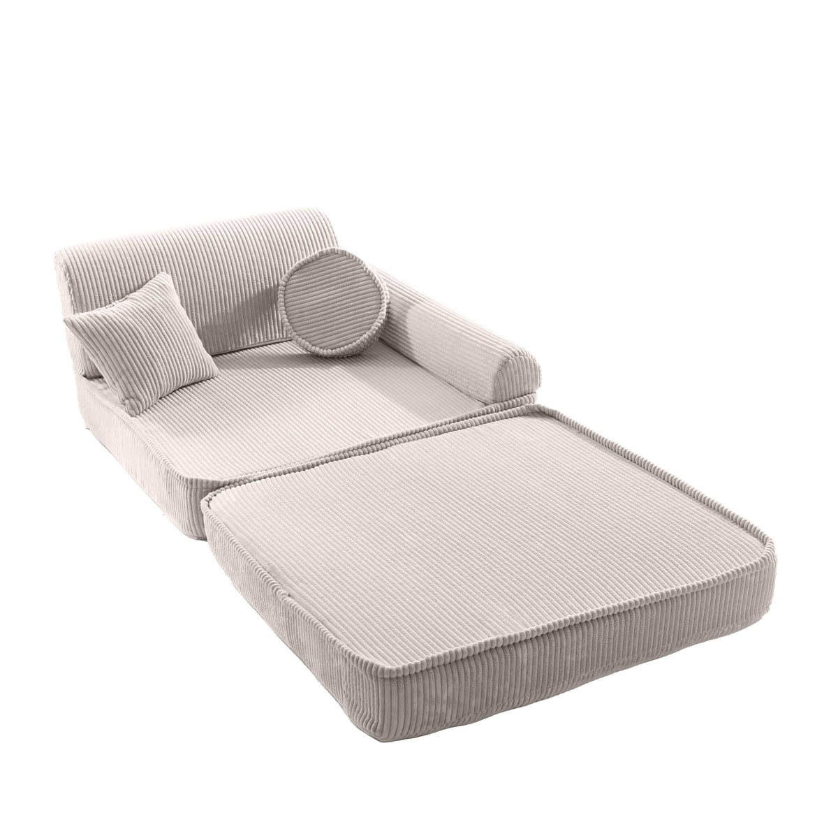 Large Modular Sofa for Kids - Premium Corduroy Brown