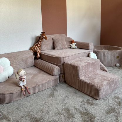 Large Modular Sofa for Kids - Premium Corduroy Turquise