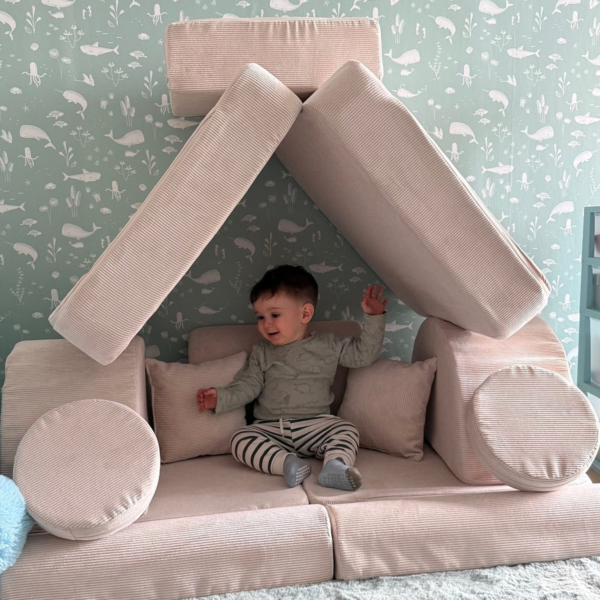 Medium Modular Sofa for Kids - Slimcord Ecru Plus