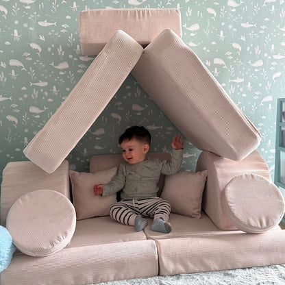 Medium Modular Sofa for Kids - Slimcord Ecru Plus