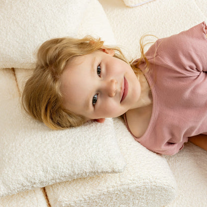 Small Modular Sofa for Kids - White Boucle