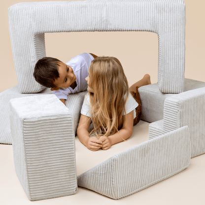 Velvet Bricks Sofa - Ecru