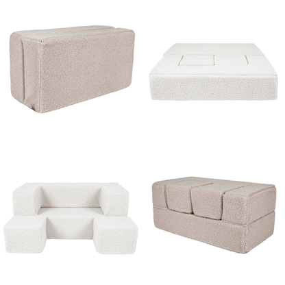 MeowBaby® Bearly Cube Sofa - Light Grey