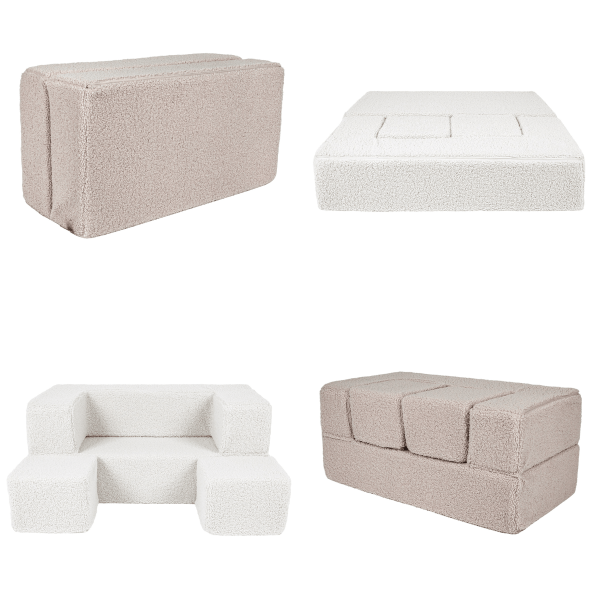 MeowBaby® Bearly Cube Sofa - Cream