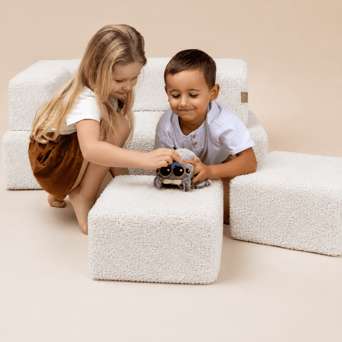 MeowBaby® Bearly Cube Sofa - Light Grey
