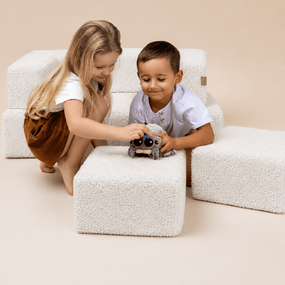 MeowBaby® Bearly Cube Sofa - Light Grey