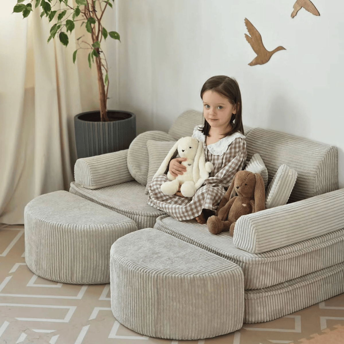Medium Modular Sofa for Kids - Aesthetic Turquoise Plus