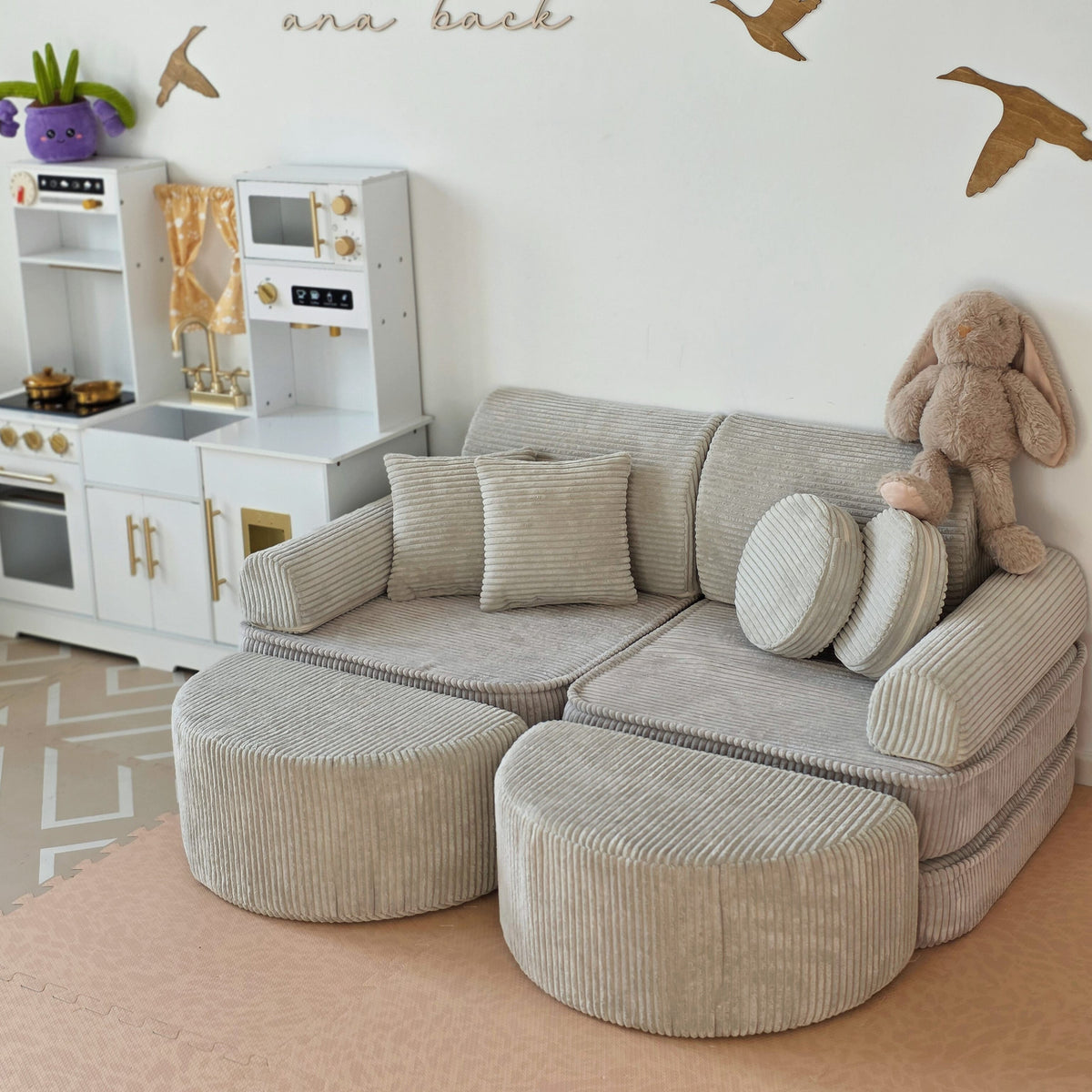Medium Modular Sofa for Kids - Aesthetic Turquoise Plus