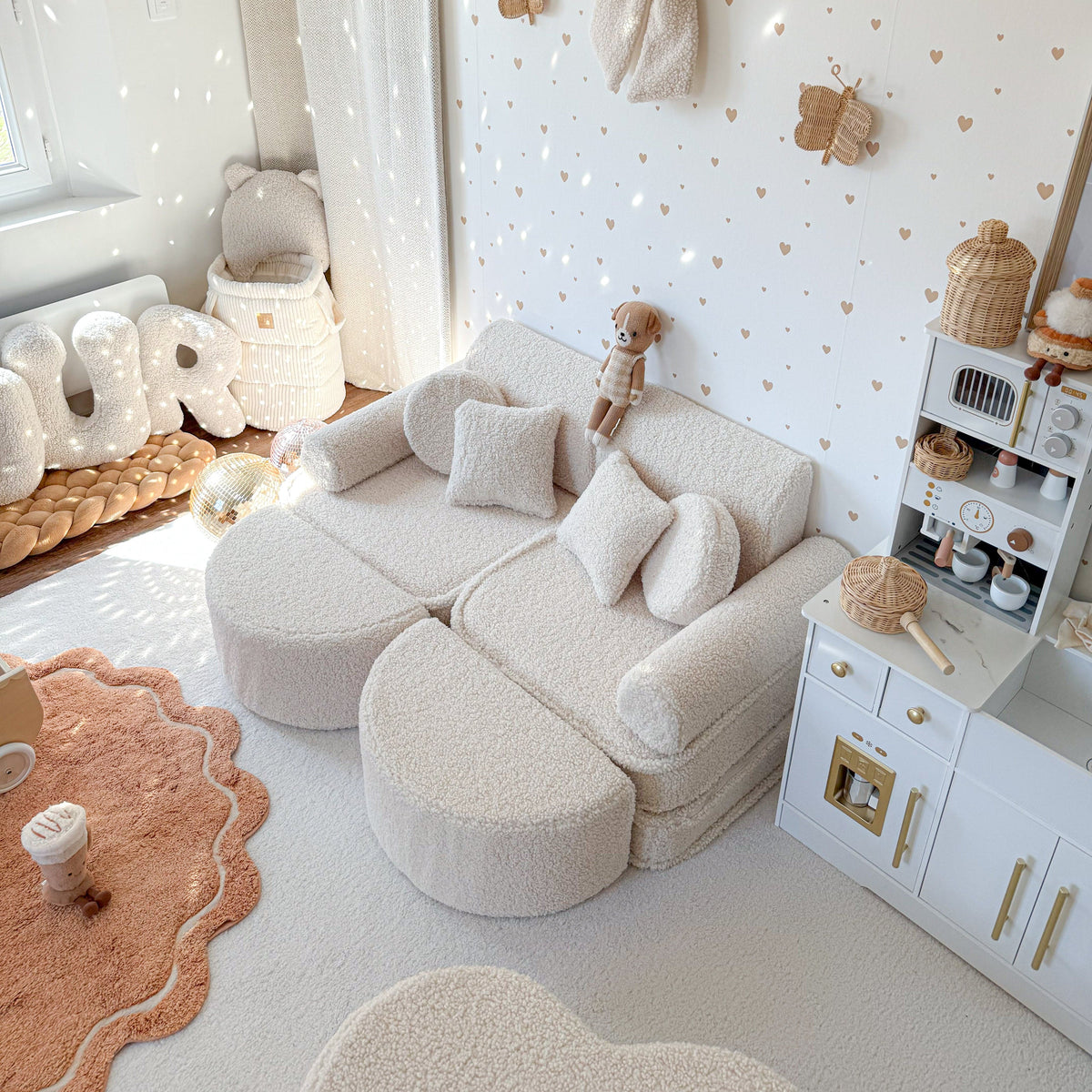 Medium Modular Sofa for Kids - Bearly Cream Plus