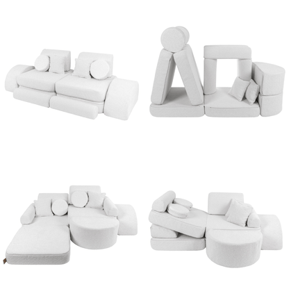 Medium Modular Sofa for Kids - Boucle White Plus