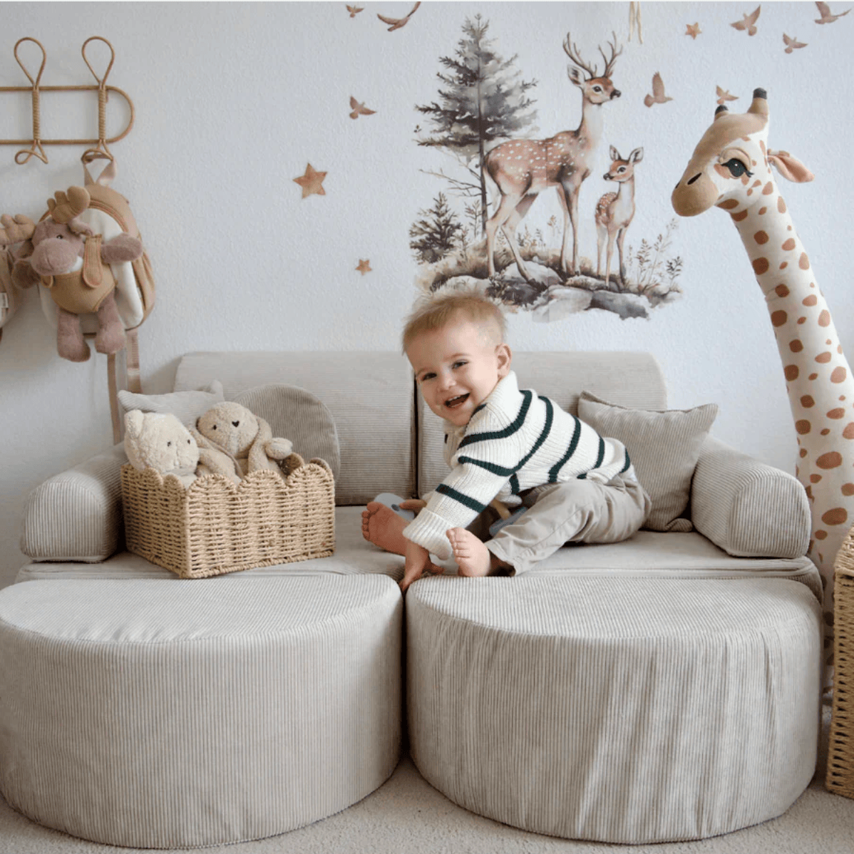 Medium Modular Sofa for Kids - Slimcord Ecru Plus
