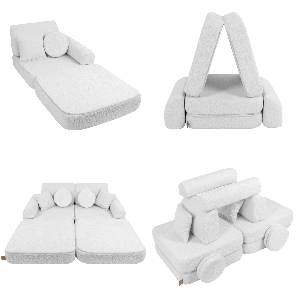 Medium Modular Sofa for Kids - Boucle White