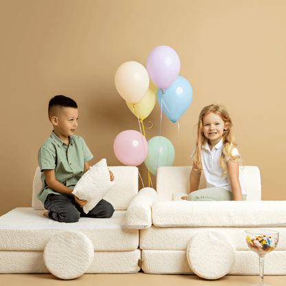 Medium Modular Sofa for Kids - Boucle White