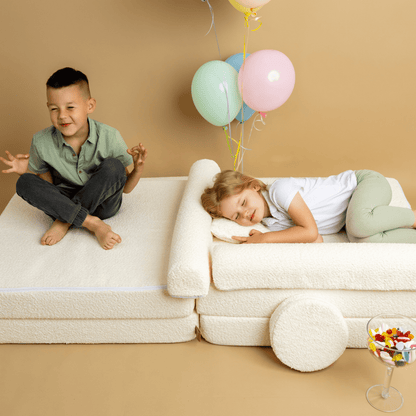 Medium Modular Sofa for Kids - Boucle White