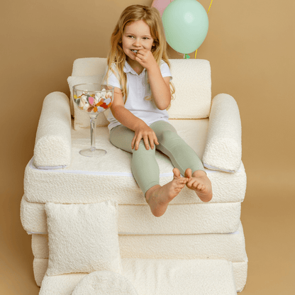 Medium Modular Sofa for Kids - Boucle White