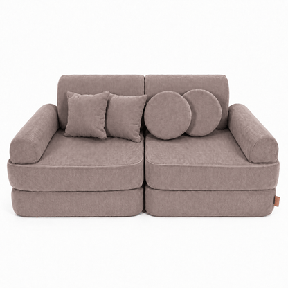 MeowBaby Medium Modular Play Sofa - Slimcord Taupe