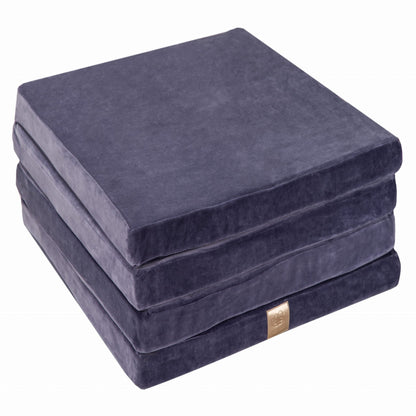 Play Mat for Kids - Square Blue-Grey Velvet