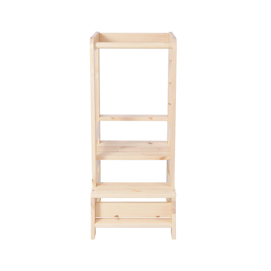 MeowBaby Wooden Kitchen Helper for Children - Natural