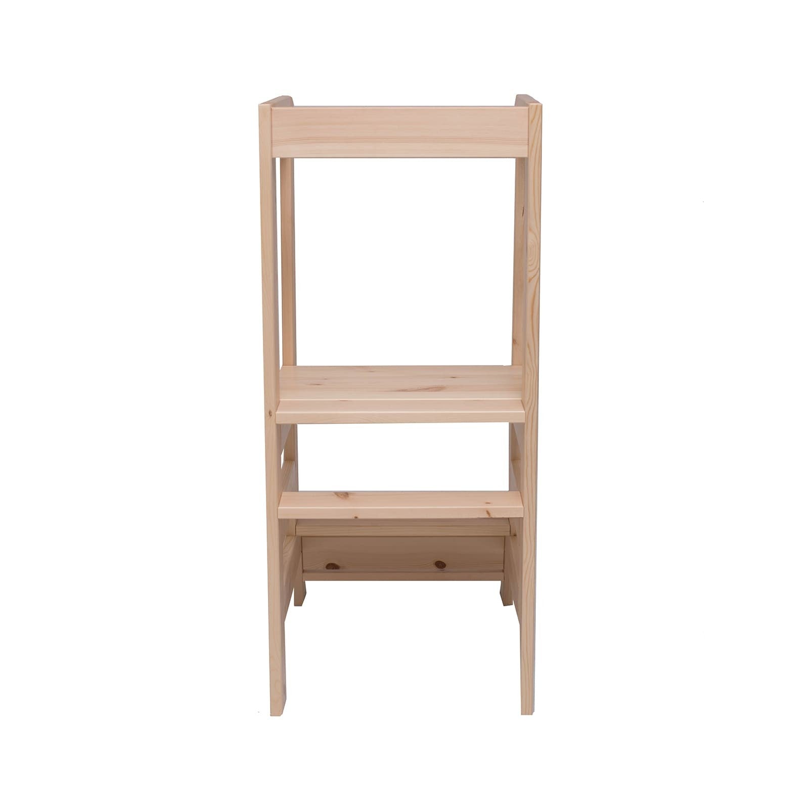 MeowBaby Wooden Kitchen Helper for Children - Natural