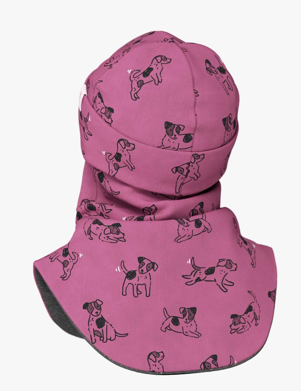 Merino Balaclava For Kids BREM - Pink Dogs