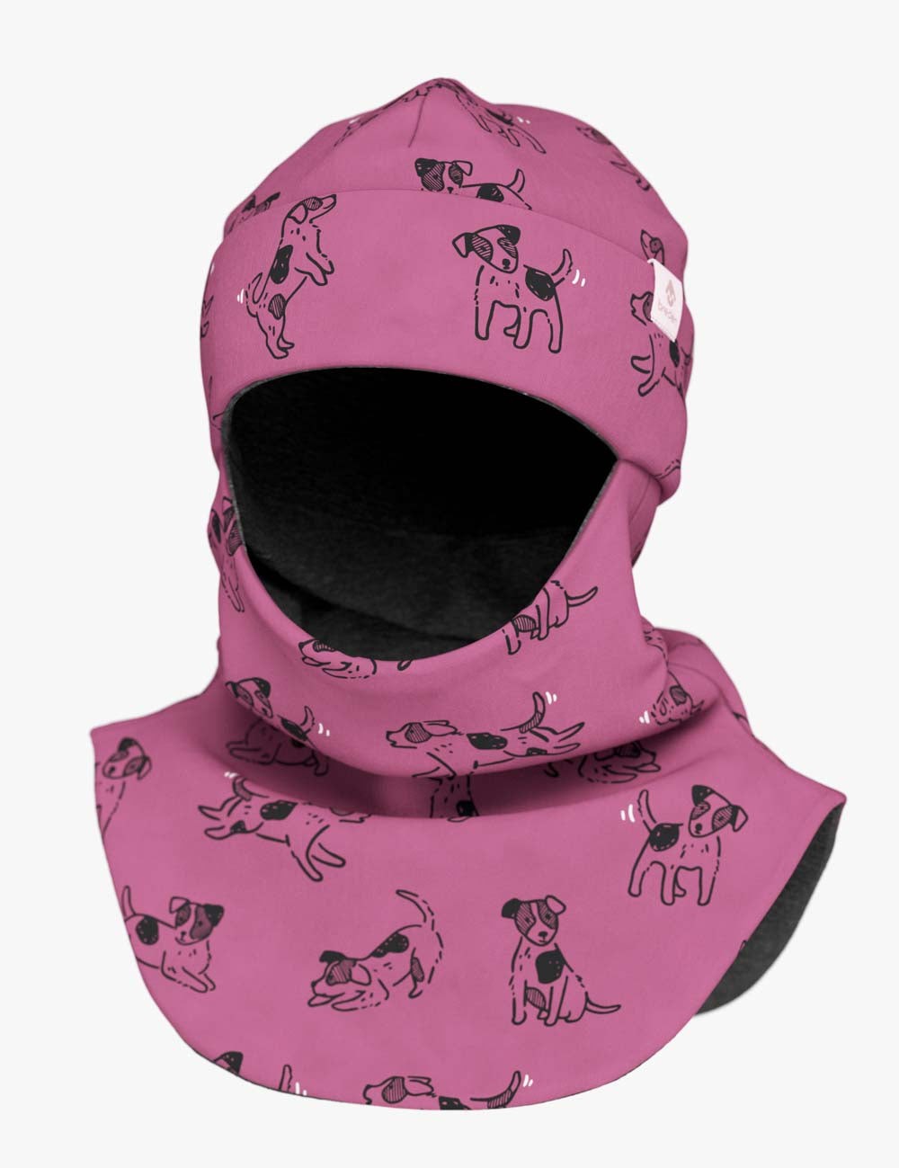Merino Balaclava For Kids BREM - Pink Dogs