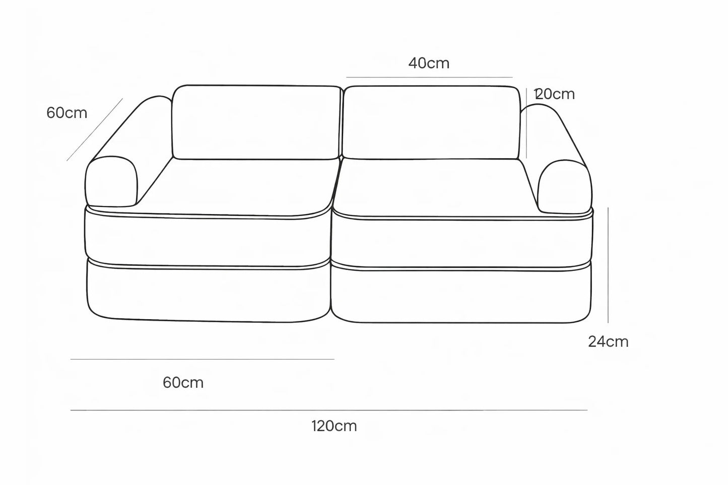 Modular Play Sofa for Children - Blue