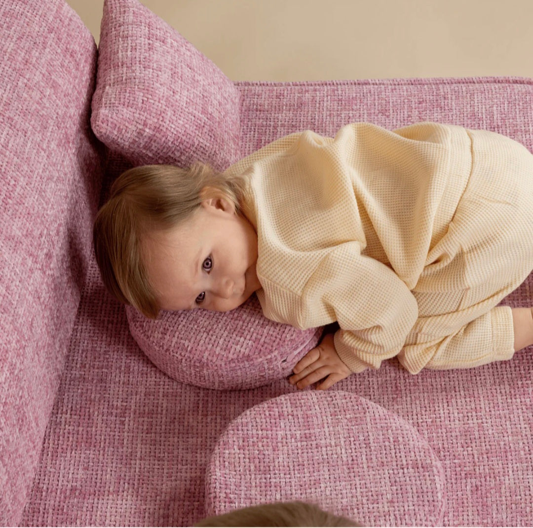 Mittelgroßes modulares Sofa für Kinder – Tangle Bubblegum Pink Plus