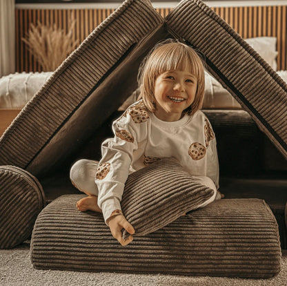 Velika modularna sofa za djecu - Premium korduro smeđa