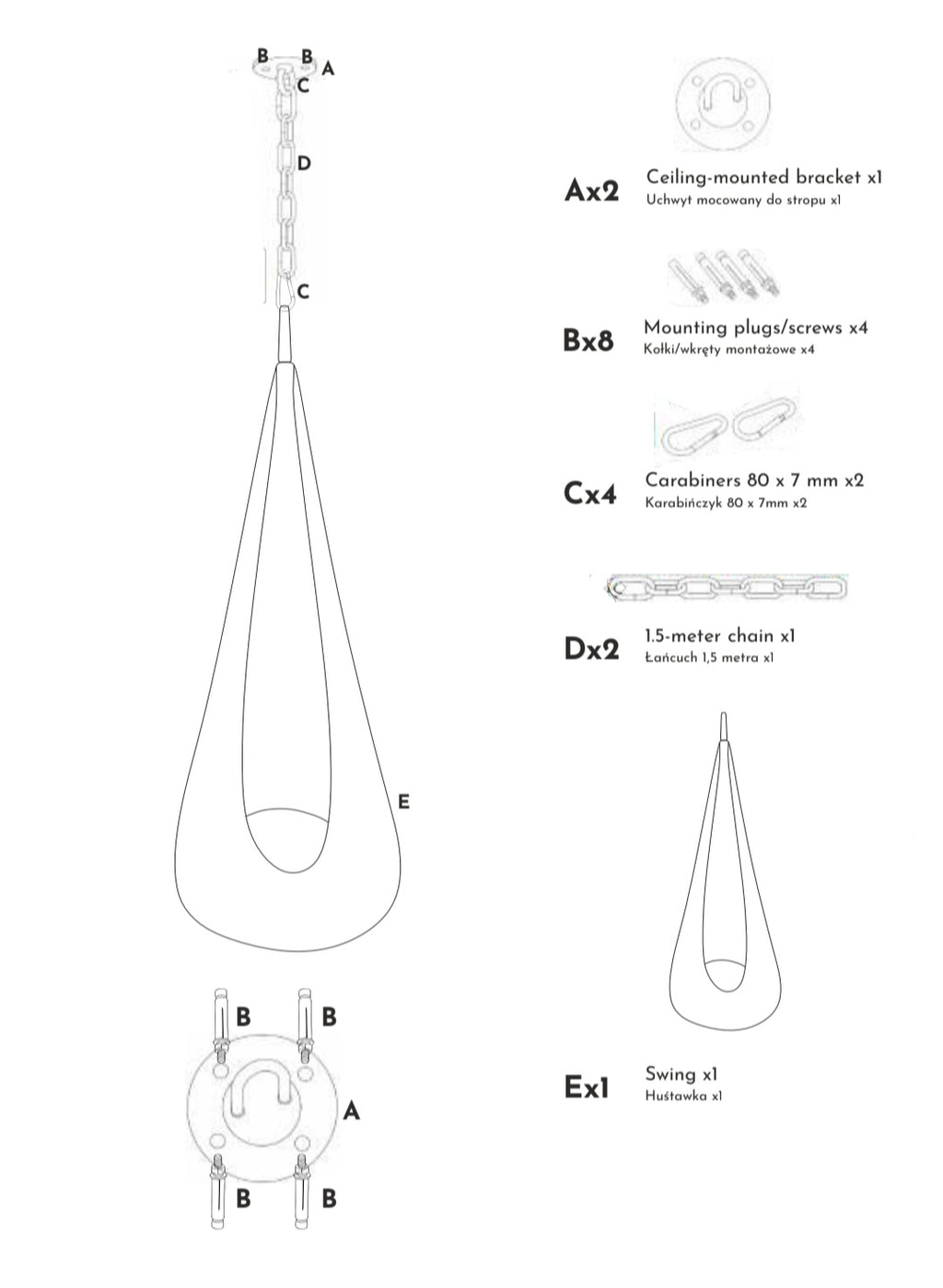 Cocoon Swing for Kids - Olive Green