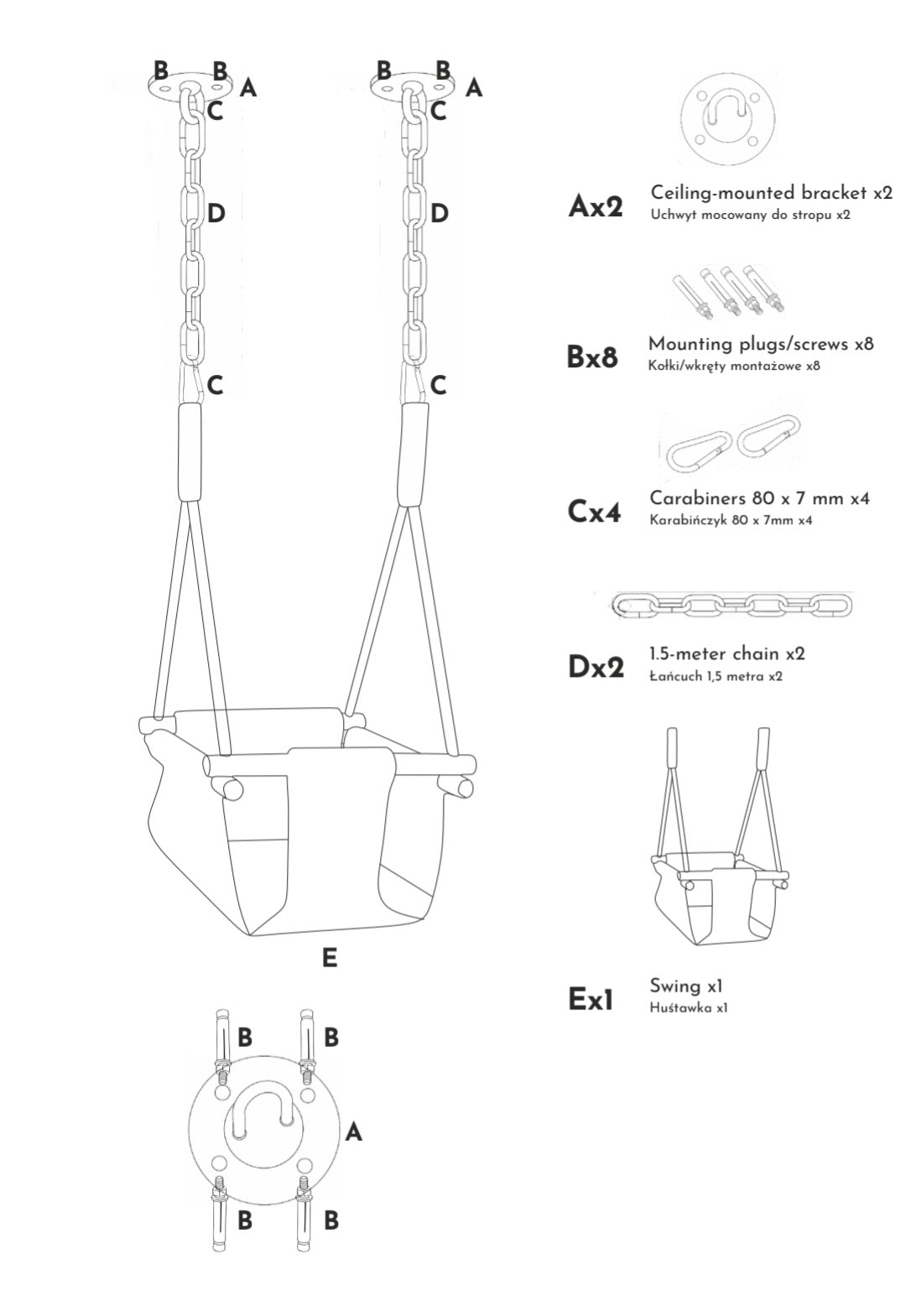 Indoor Baby Swing - Pink Powder