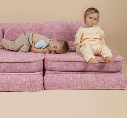 Mittelgroßes modulares Sofa für Kinder – Tangle Bubblegum Pink Plus