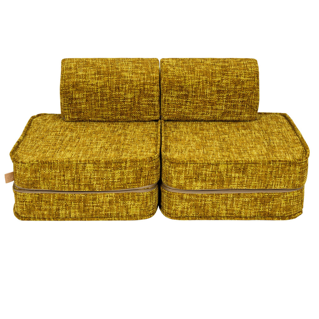 Small Modular Sofa for Kids - Tangle Honey Mustard