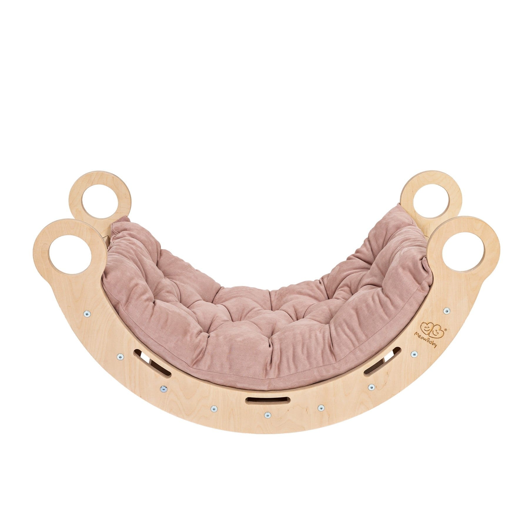 Snug Rocker for Kids - Natural With Pink Pillow