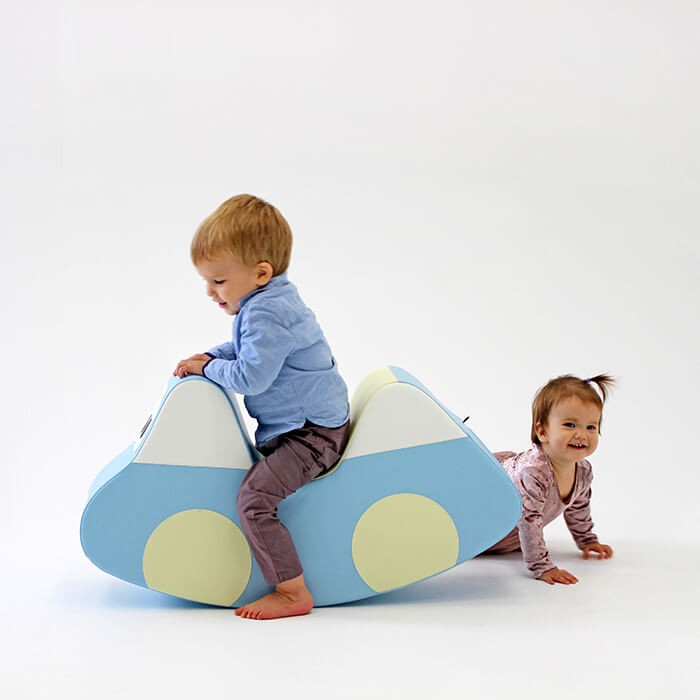Soft Play Ride On Toy - Light Blue Car