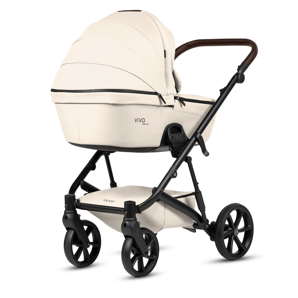 Tutis Viva 6+ Leather 2-in-1 Stroller - Vanilla