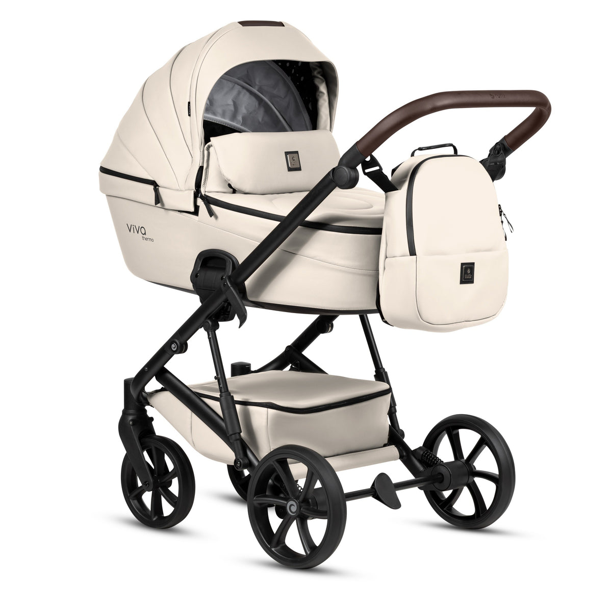 Tutis Viva 6+ Leather 2-in-1 Stroller - Vanilla